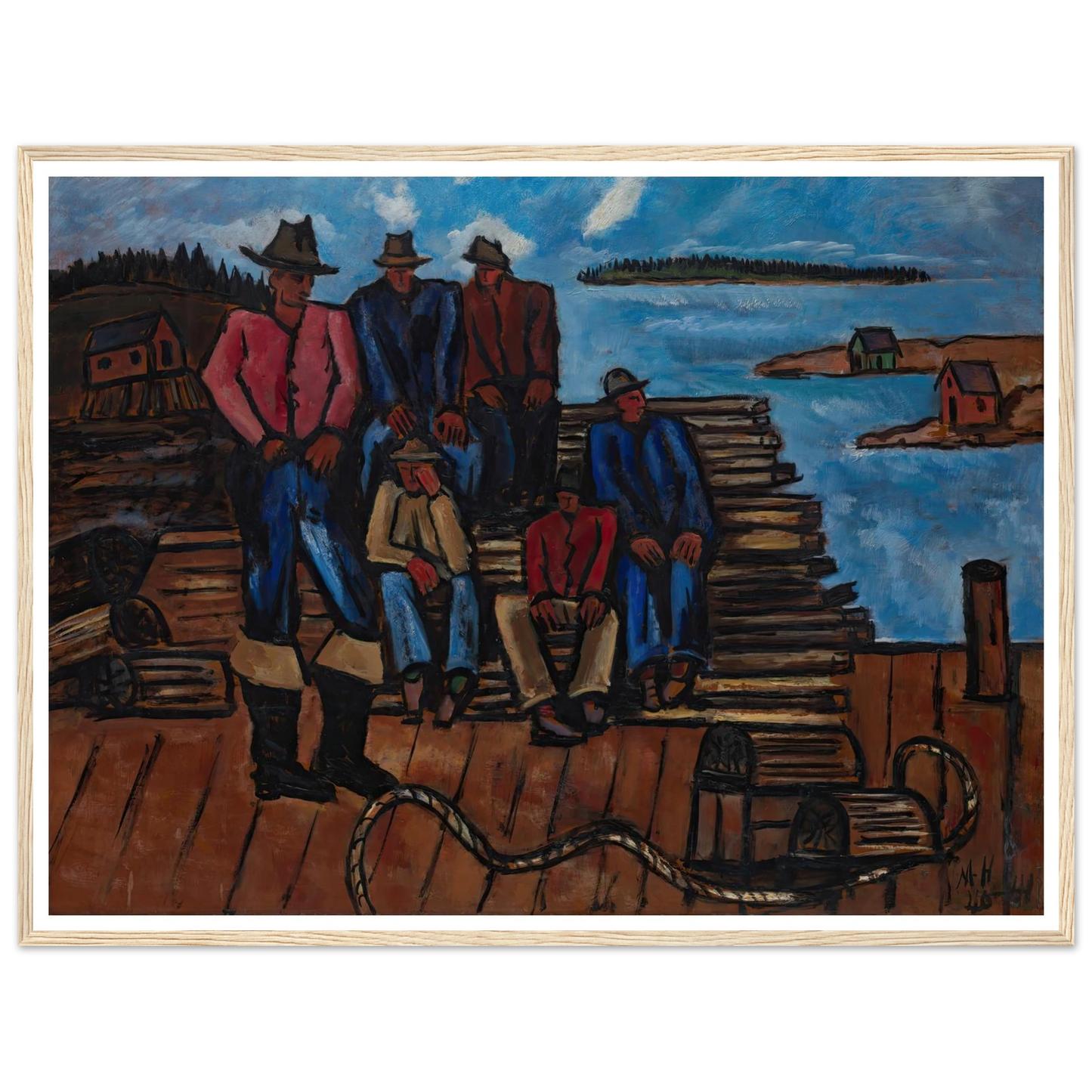 Lobster Fishermen (1940-1941) Art Print | Marsden Hartley-Quipham Collections