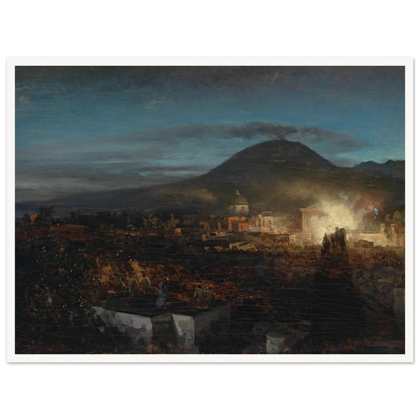 Feuerwerk In Toree Dell Annunziata Art Print | Oswald Achenbach-Quipham Collections