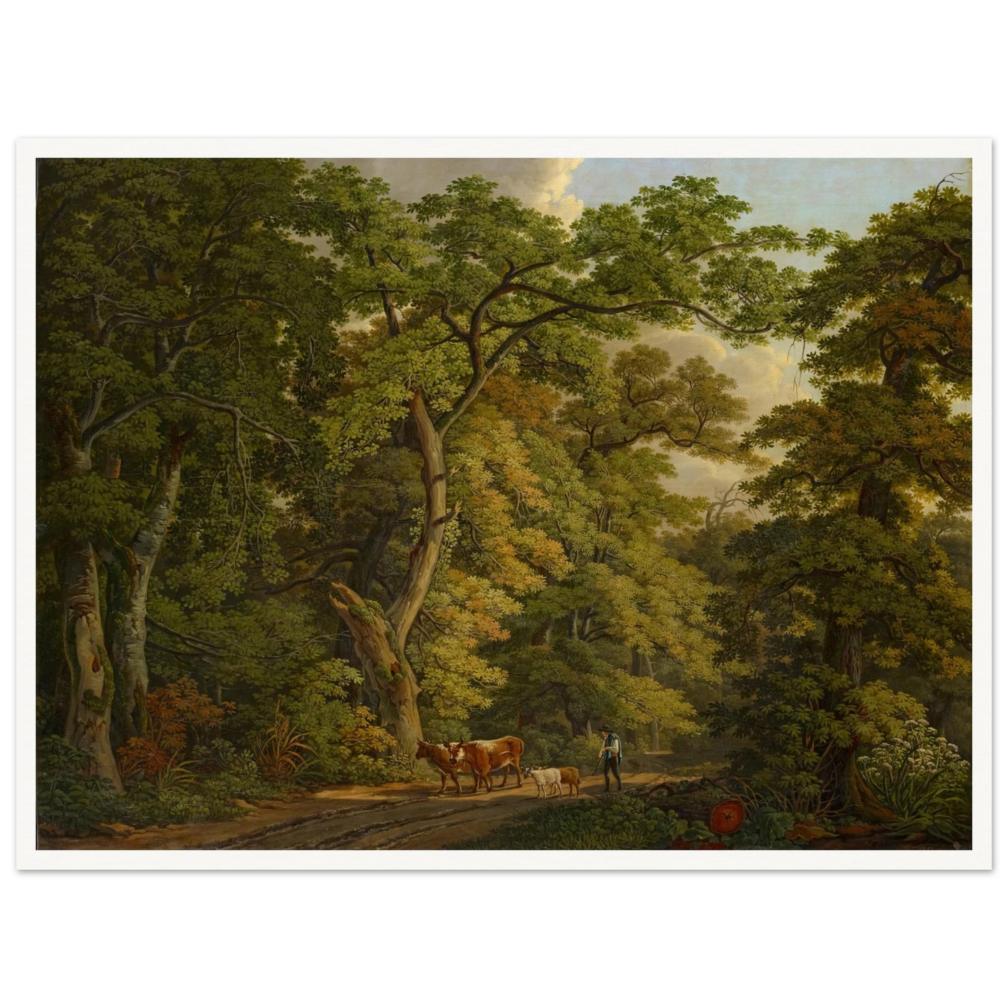 Farmer with Cattle in the Hard near Basel (1813) Art Print | Peter Birmann-Quipham Collections