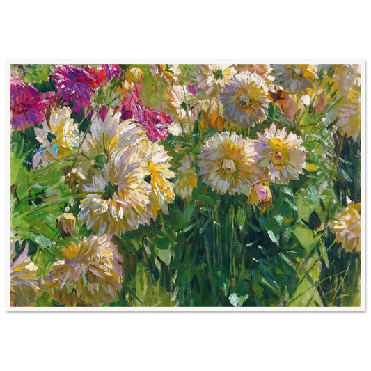 Dahlias Art Print | Carl Moll - Framed Poster - 30x40 cm / 12x16″ - Black frame