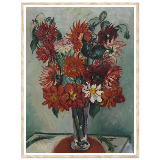 Dahlias Art Print | Henri Manguin - Framed Poster - 30x40 cm / 12x16″ - Black frame