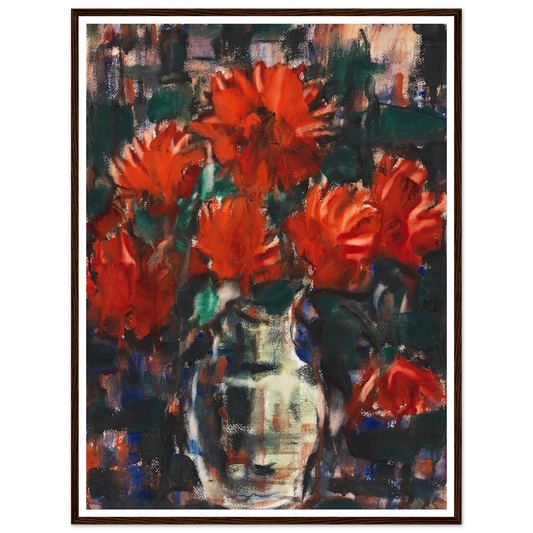 Dahlien (1925) Art Print | Christian Rohlfs - Framed Poster - 30x40 cm / 12x16″ - Black frame