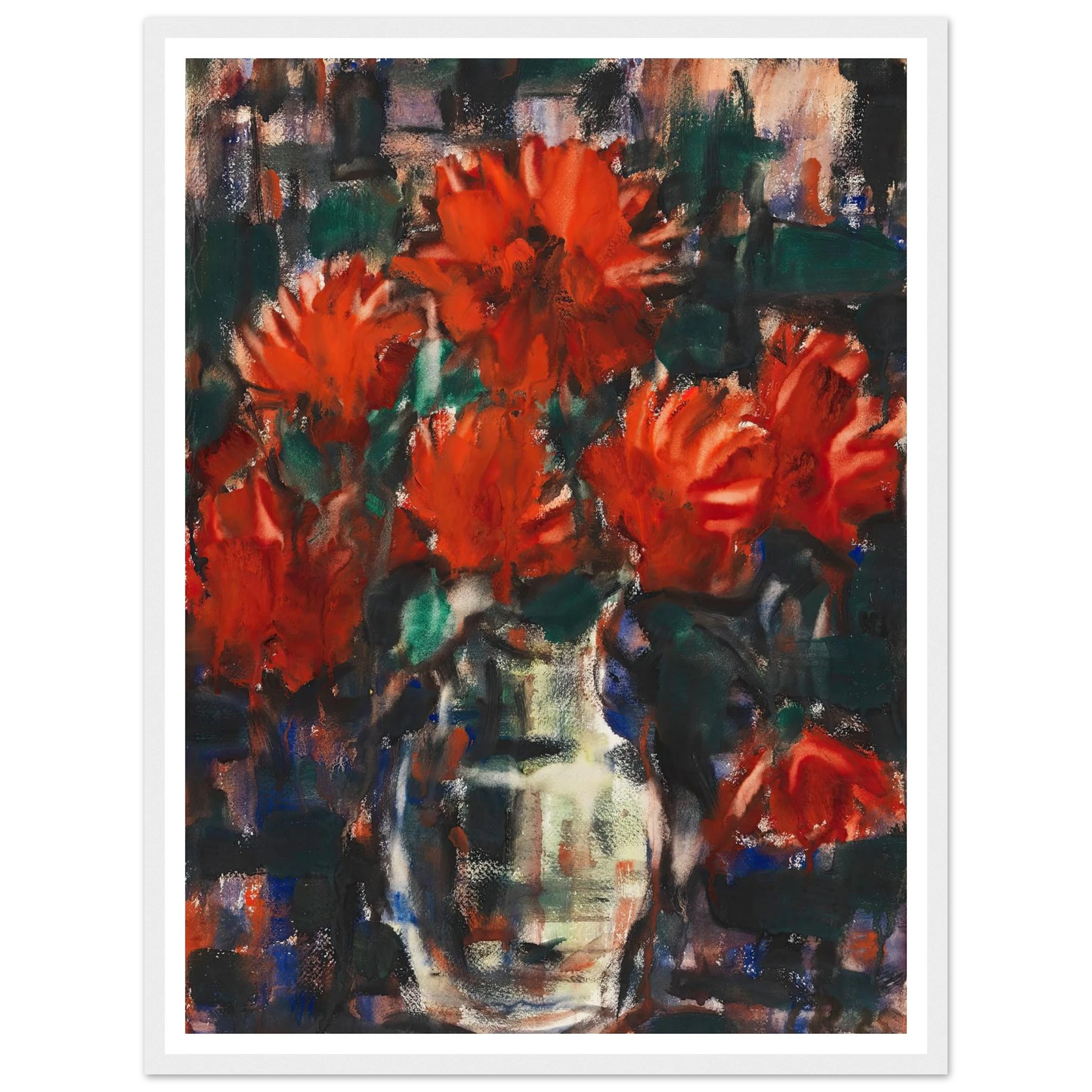 Dahlien (1925) Art Print | Christian Rohlfs - Framed Poster - 30x40 cm / 12x16″ - Black frame