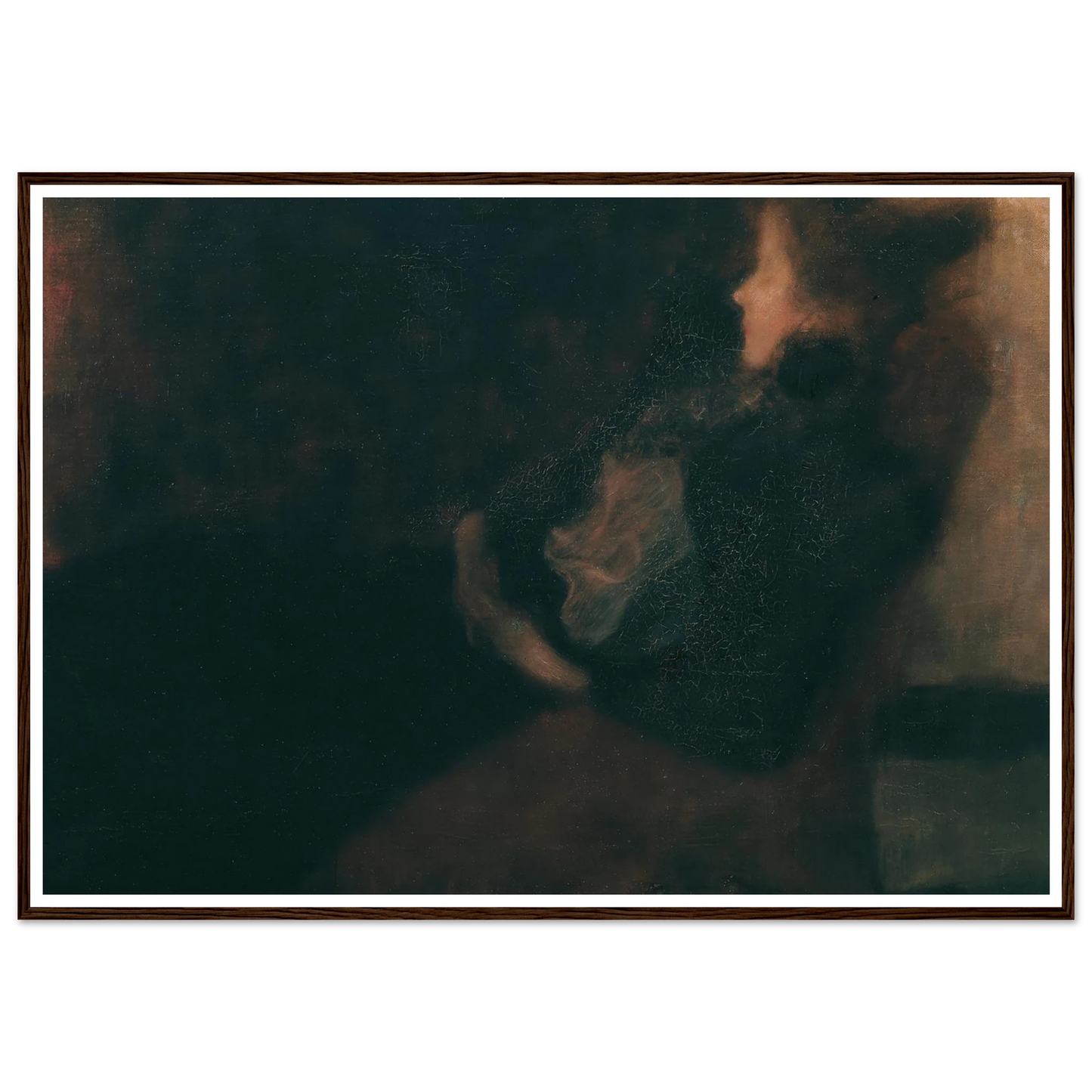 Dame am Kamin (1897-1898) Art Print | Gustav Klimt - Framed Poster - 30x40 cm / 12x16″ - Black frame