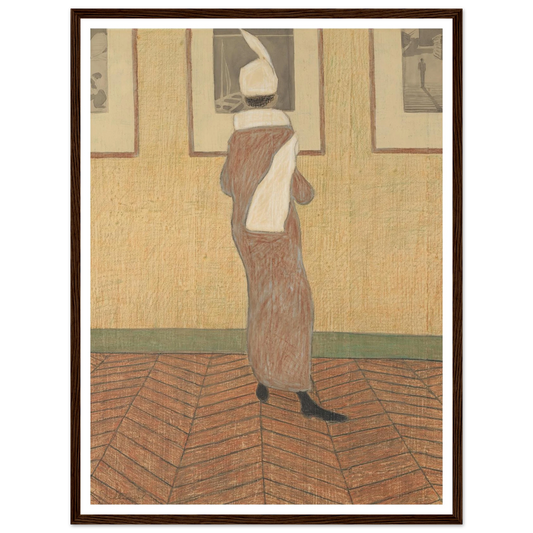 Dame in expositie (1912) Art Print | Leon Spilliaert - Framed Poster - 30x40 cm / 12x16″ - Black frame