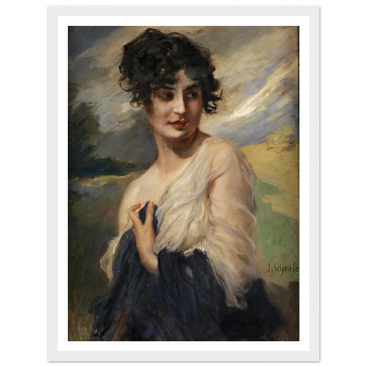 Damenbildnis Art Print | Leopold Schmutzler - Framed Poster - 30x40 cm / 12x16″ - Black frame