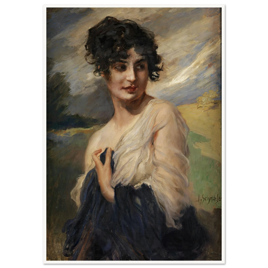 Damenbildnis Art Print | Leopold Schmutzler - Framed Poster - 30x40 cm / 12x16″ - Black frame