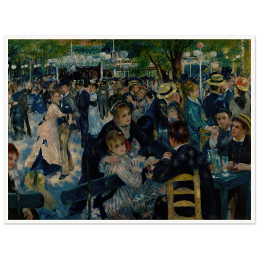 Dance at Le Moulin de la Galette (1876) Art Print | Pierre Auguste Renoir - Framed Poster - 30x40 cm / 12x16″ - Black frame