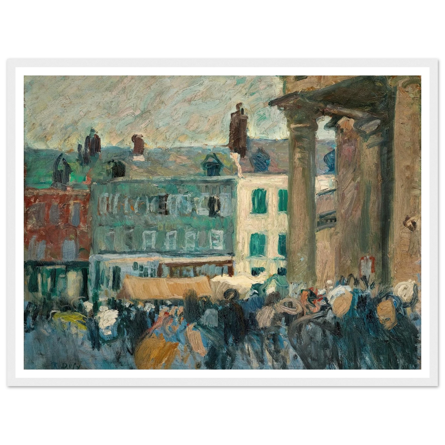 Dans la rue (1901) Art Print | Raoul Dufy - Framed Poster - 30x40 cm / 12x16″ - Black frame