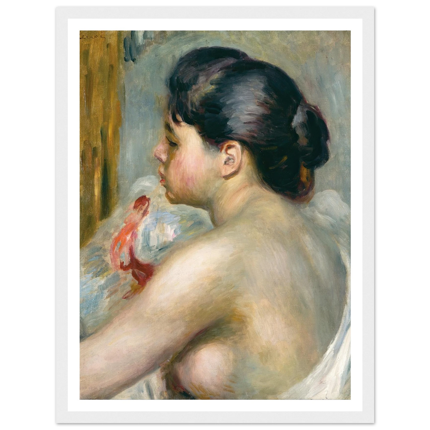 Dark-Haired Woman (1903) Art Print | Pierre Auguste Renoir - Framed Poster - 30x40 cm / 12x16″ - Black frame