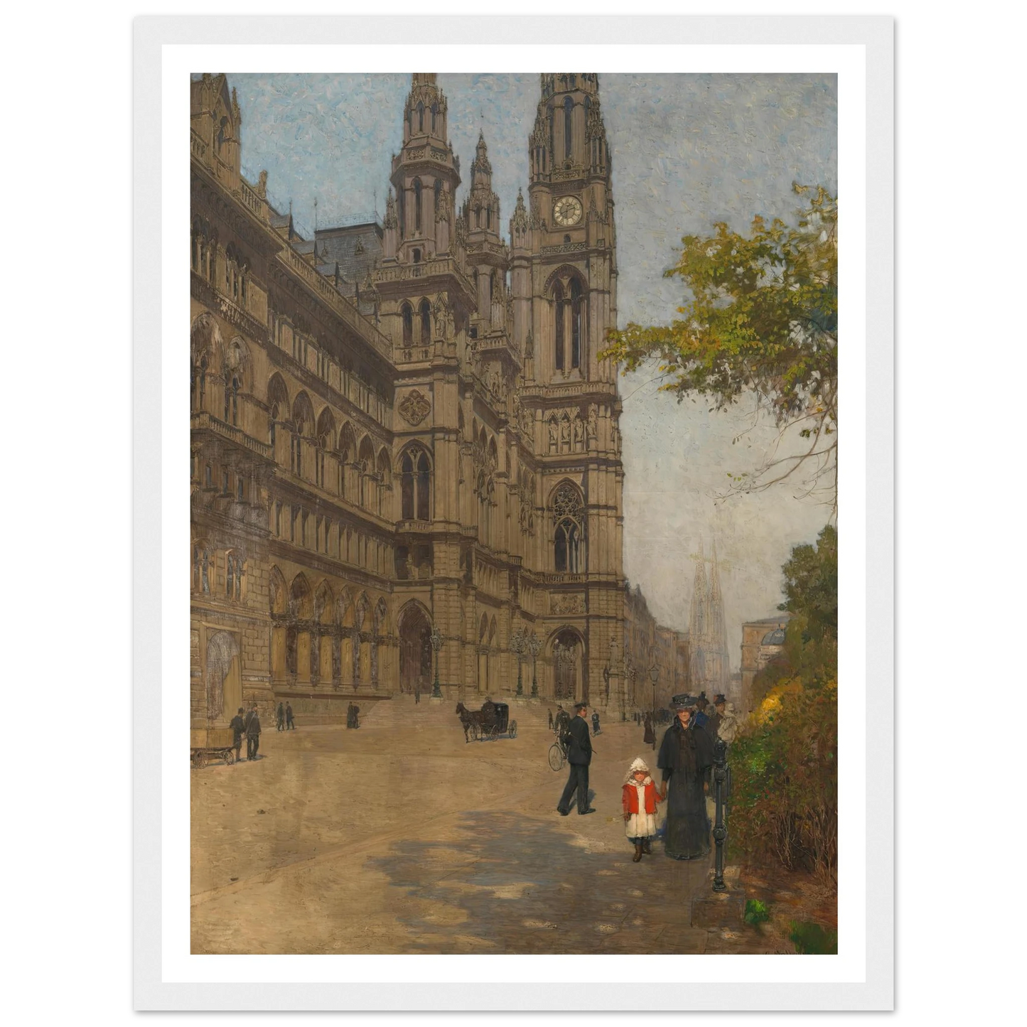 Das neue Rathaus (1898) Art Print | Carl Moll - Framed Poster - 30x40 cm / 12x16″ - Black frame