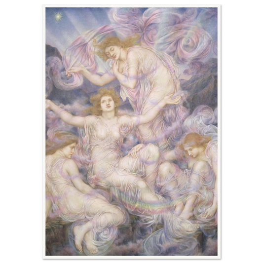 Daughters of the Mist (ca 1905-1910) Art Print | Evelyn de Morgan - Framed Poster - 30x40 cm / 12x16″ - Black frame