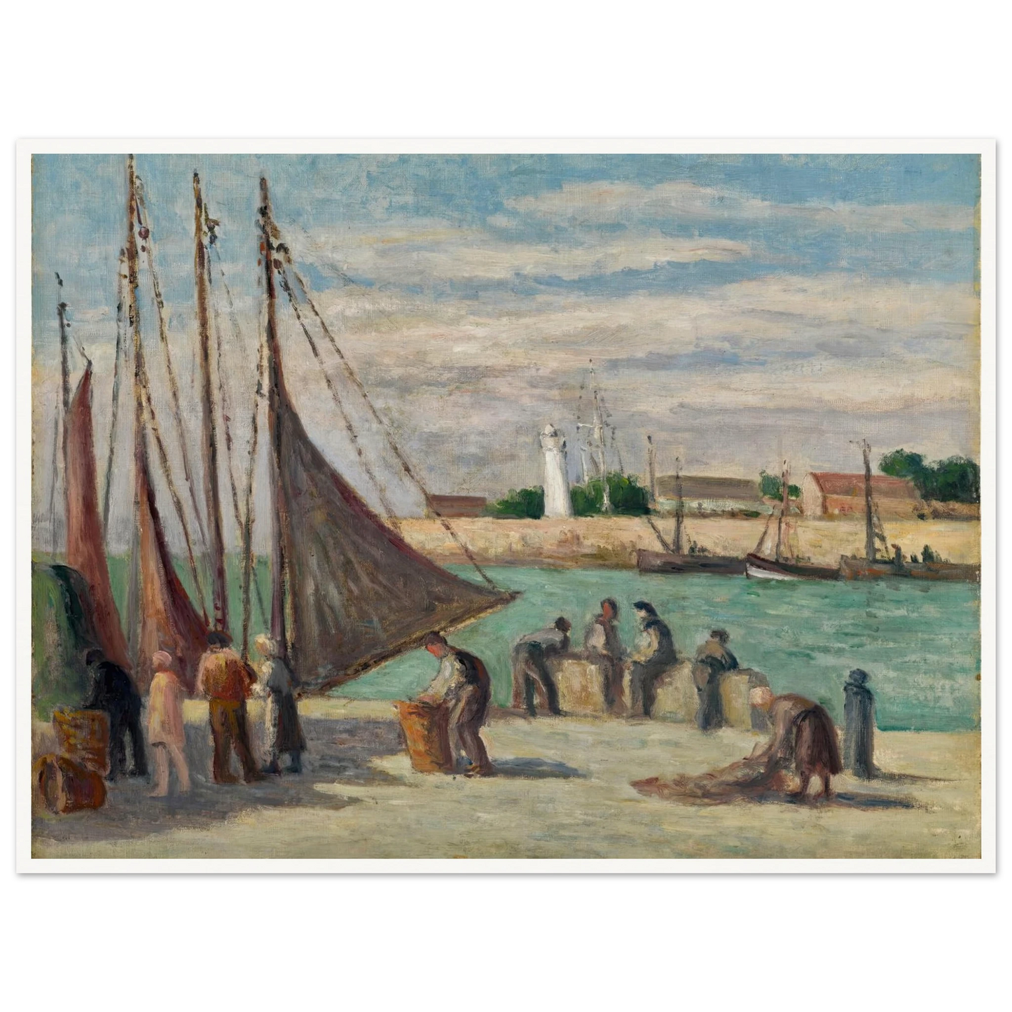 Honfleur, Sur le Quai Art Print | Maximilien Luce-Quipham Collections
