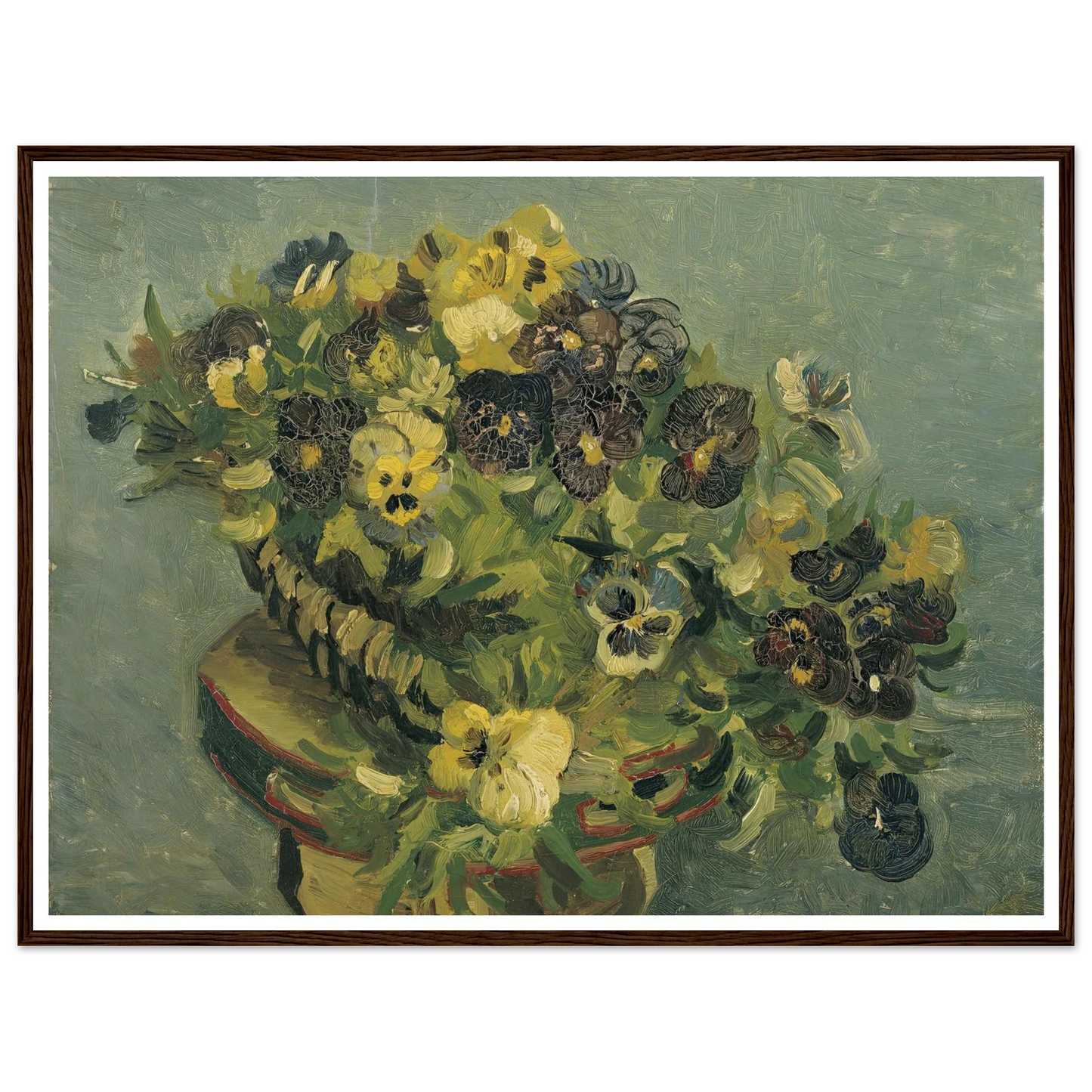 Basket of pansies on a small table (1887) Art Print | Vincent van Gogh-Quipham Collections