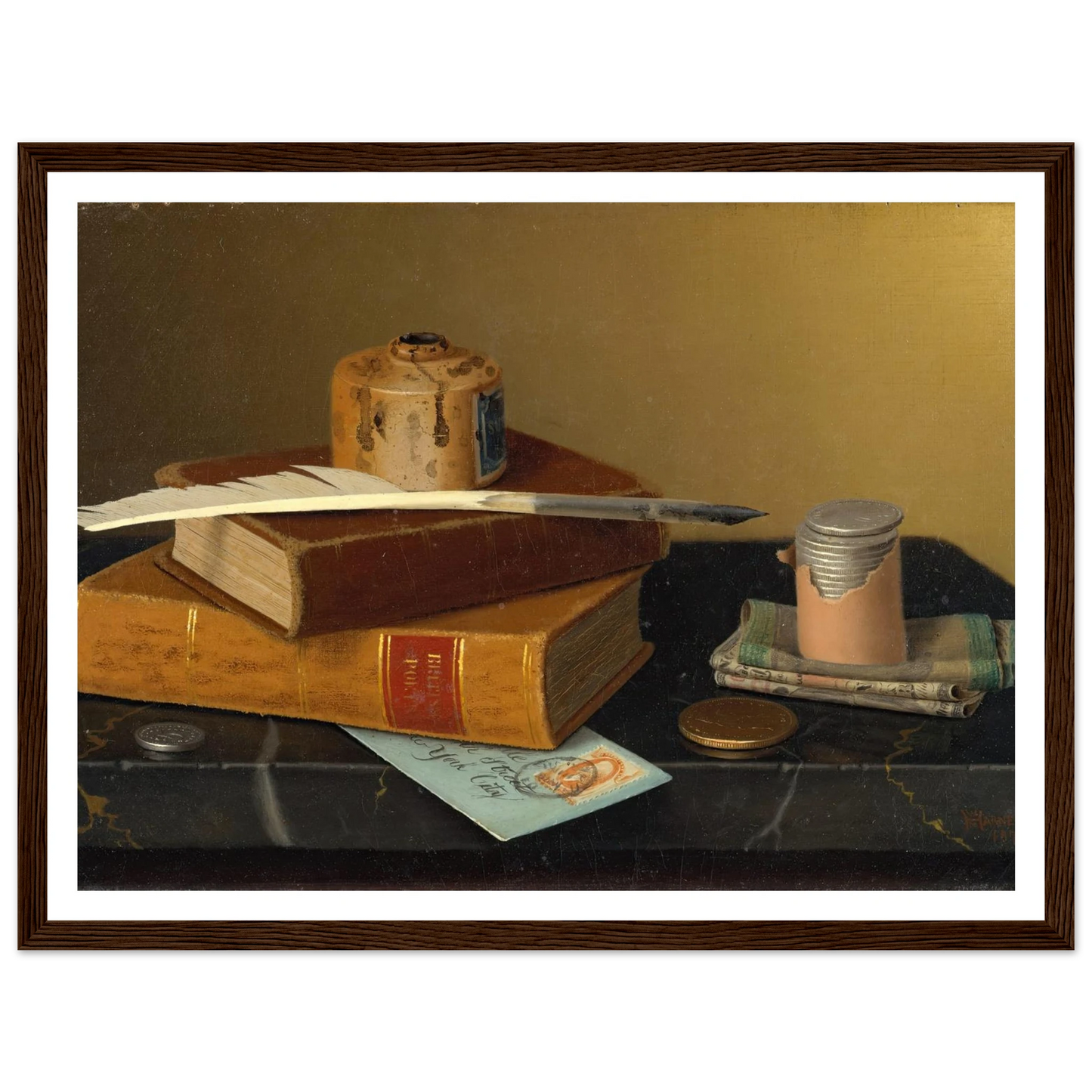 The Banker’s Table (1877) Art Print | William Michael Harnett-Quipham Collections