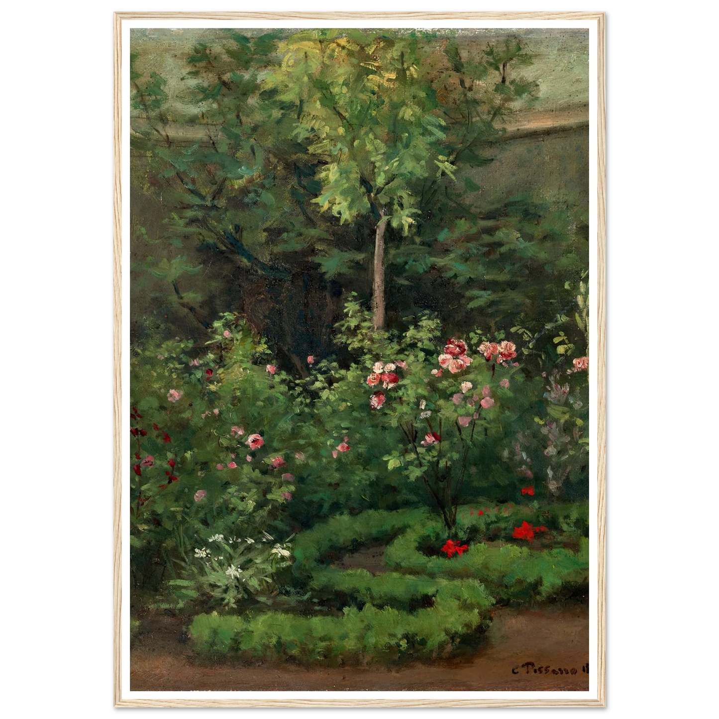 A Rose Garden (1862) Art Print | Camille Pissarro-Quipham Collections