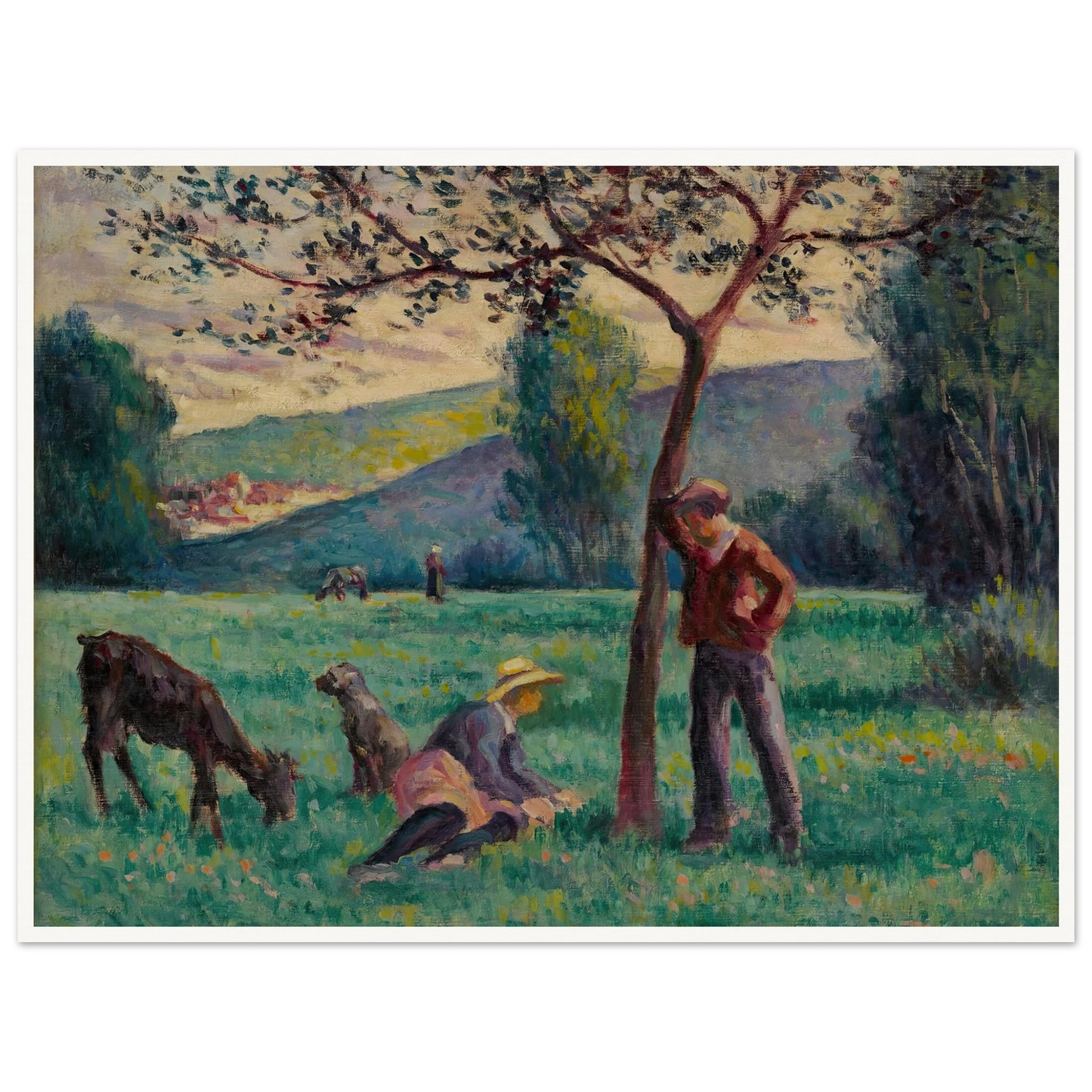 Bessy-cur-Cure, paysage au pommier Art Print | Maximilien Luce-Quipham Collections
