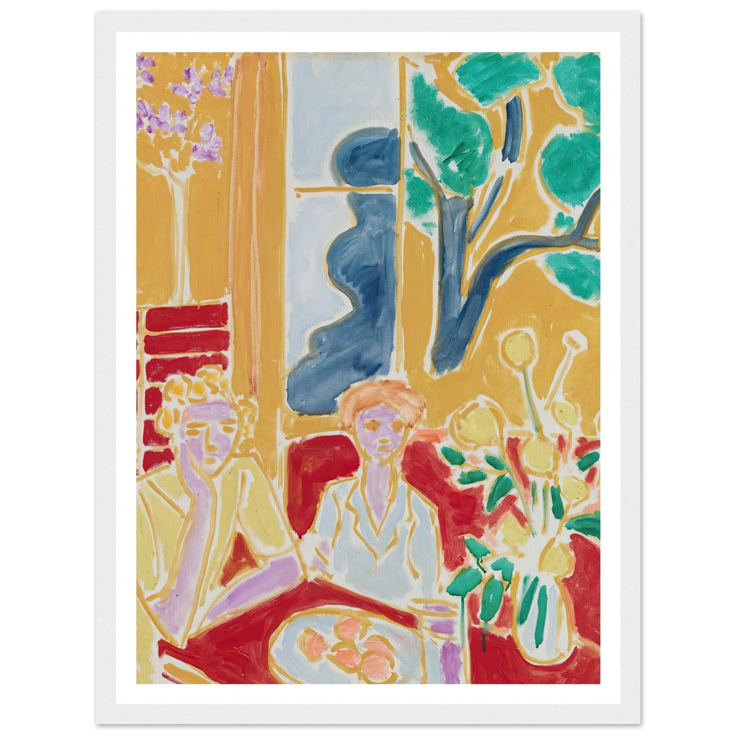 Deux Fillettes, fond jaune et rouge (1947) Art Print | Henri Matisse-Quipham Collections