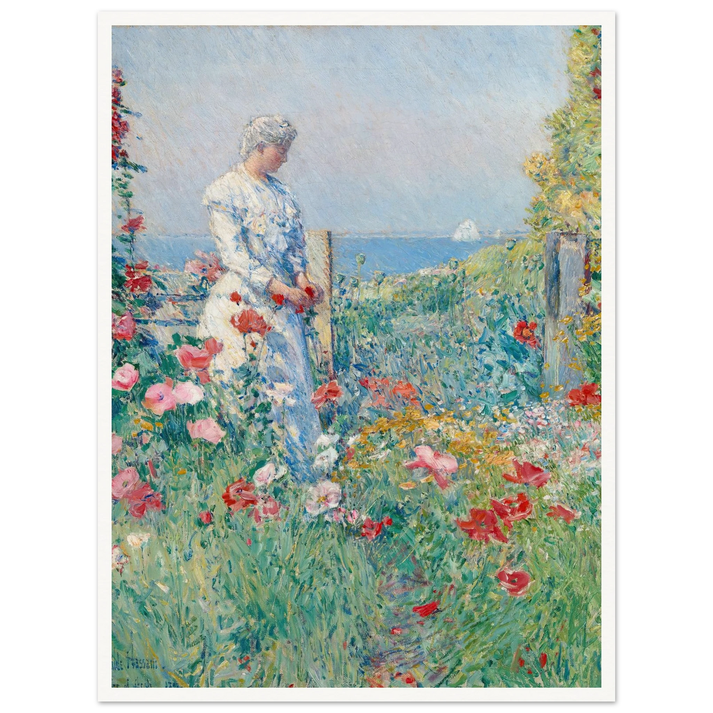 In the Garden (Celia Thaxter in Her Garden) (1892) Art Print | Childe Hassam-Quipham Collections