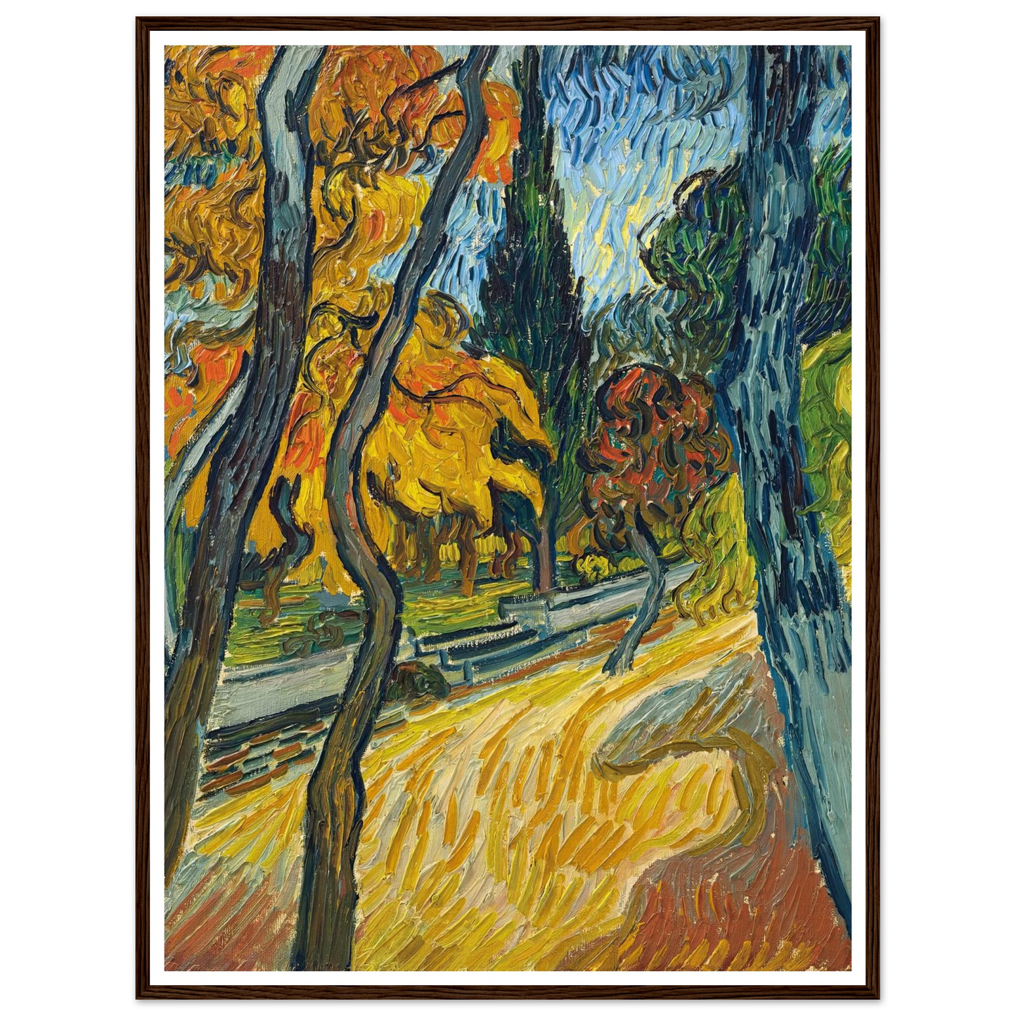 Arbres dans le jardin de l’asile (1889) Art Print | Vincent van Gogh-Quipham Collections