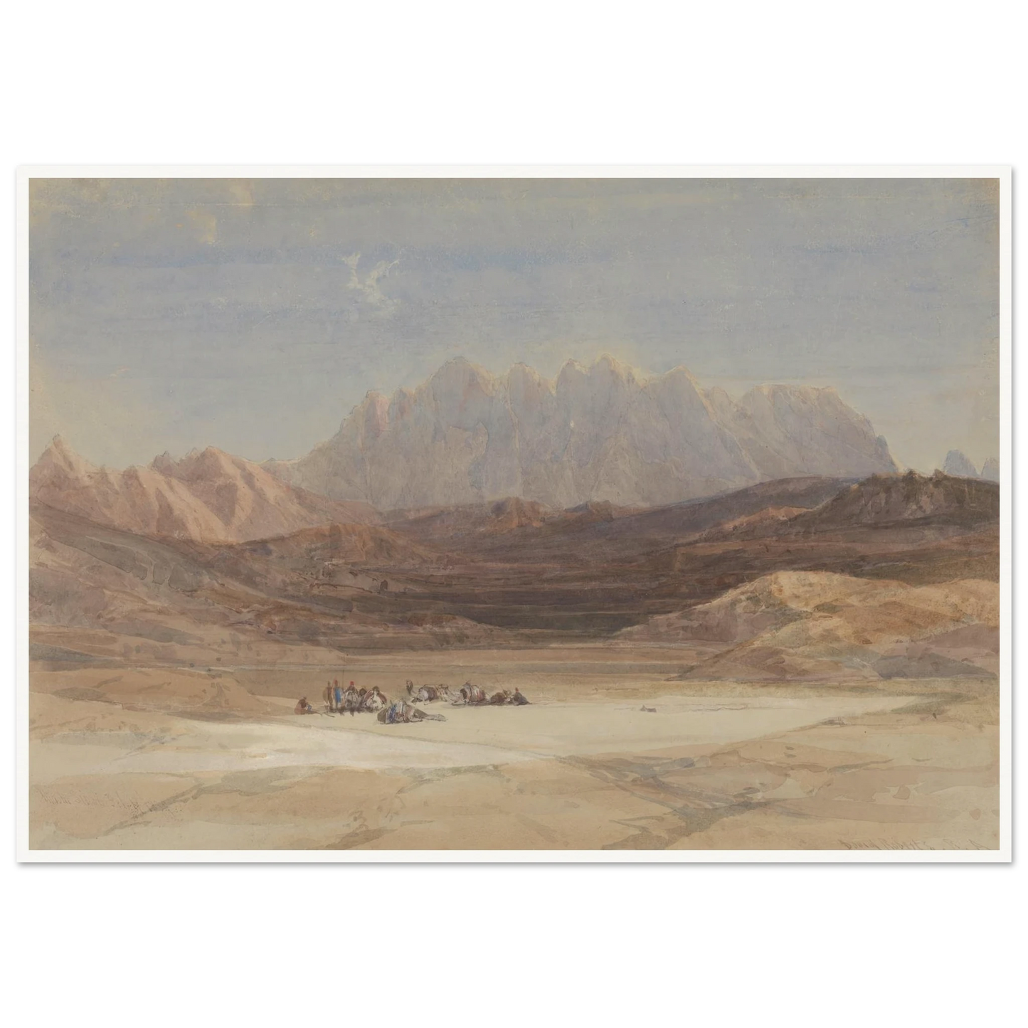 The Plain of El Raheh, Mount Sinai (1839) Art Print | David Roberts-Quipham Collections