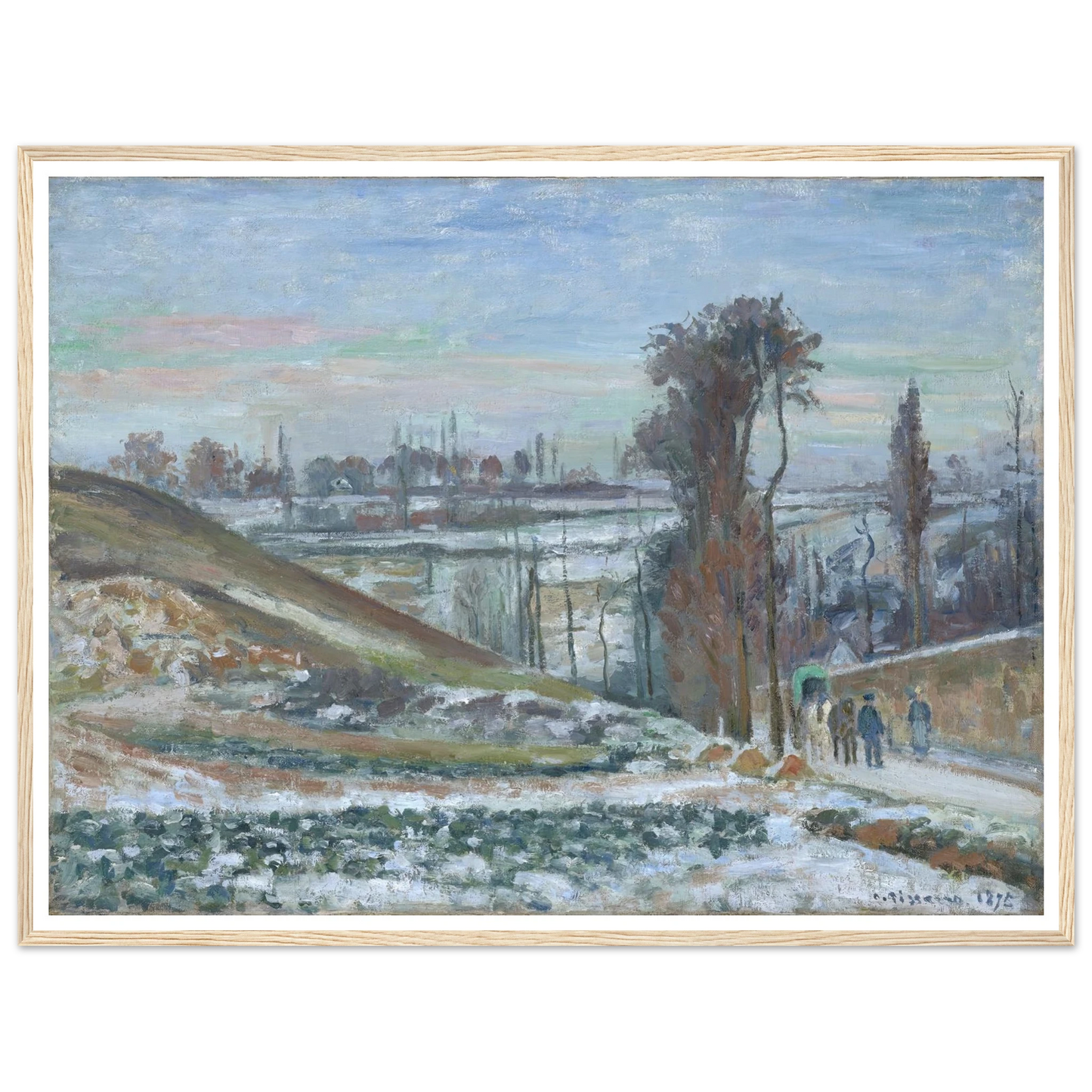Snowy Landscape near l’Hermitage (1875) Art Print | Camille Pissarro-Quipham Collections