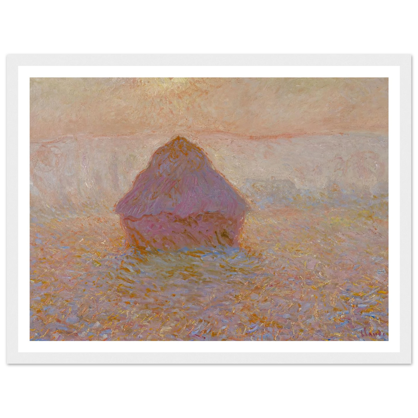 Grainstack-Sun in the Mist (1891) Art Print | Claude Monet-Quipham Collections