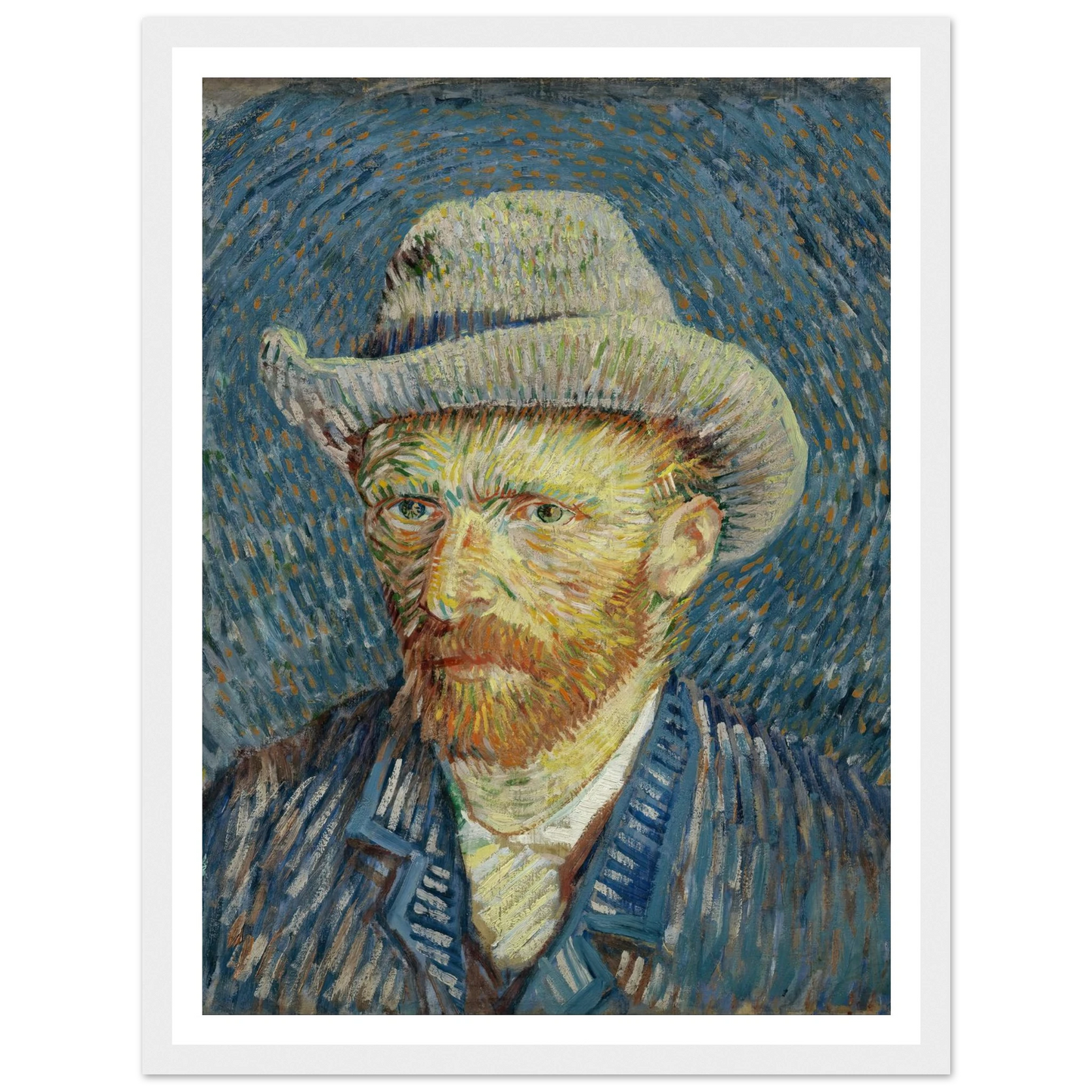 Self-portrait with grey felt hat (1887) Art Print | Vincent van Gogh-Quipham Collections