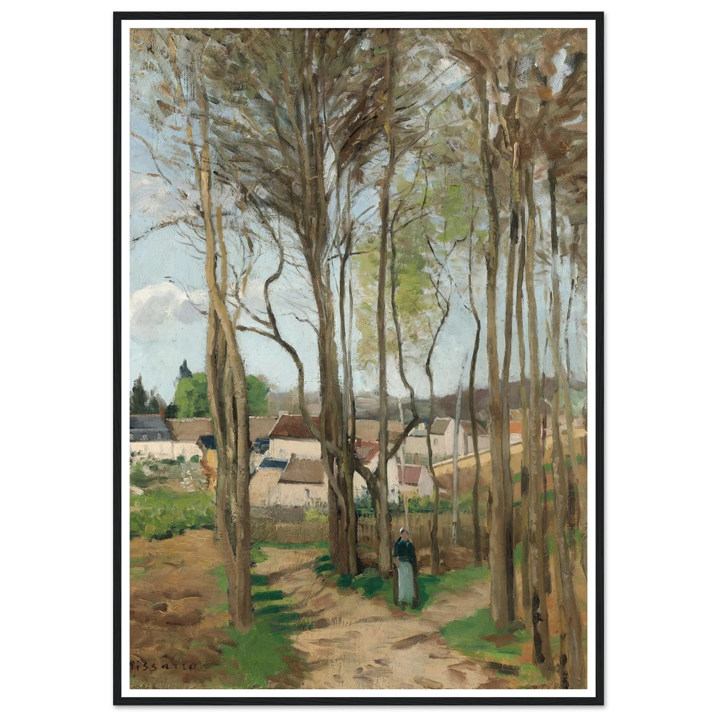 Le village à travers les arbres (circa 1869) Art Print | Camille Pissarro-Quipham Collections