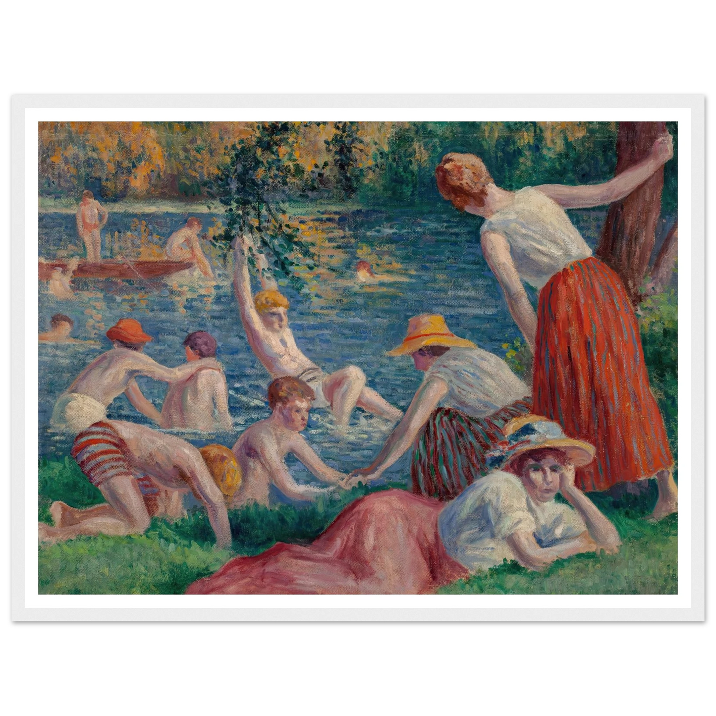 Baignade dans la Cure (1909) Art Print | Maximilien Luce-Quipham Collections
