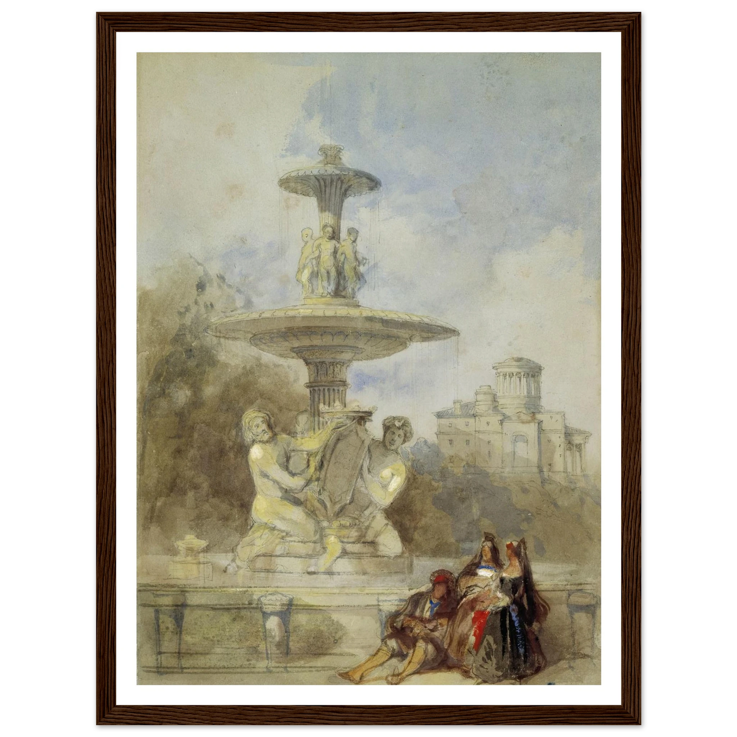 The Fountain on the Prado, Madrid (circa 1837) Art Print | David Roberts-Quipham Collections