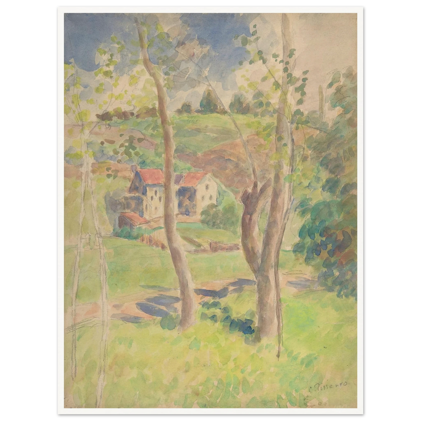 Landscape (second half 19th century) Art Print | Camille Pissarro-Quipham Collections