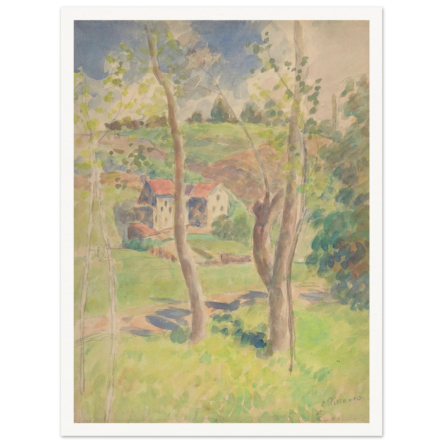 Landscape (second half 19th century) Art Print | Camille Pissarro-Quipham Collections