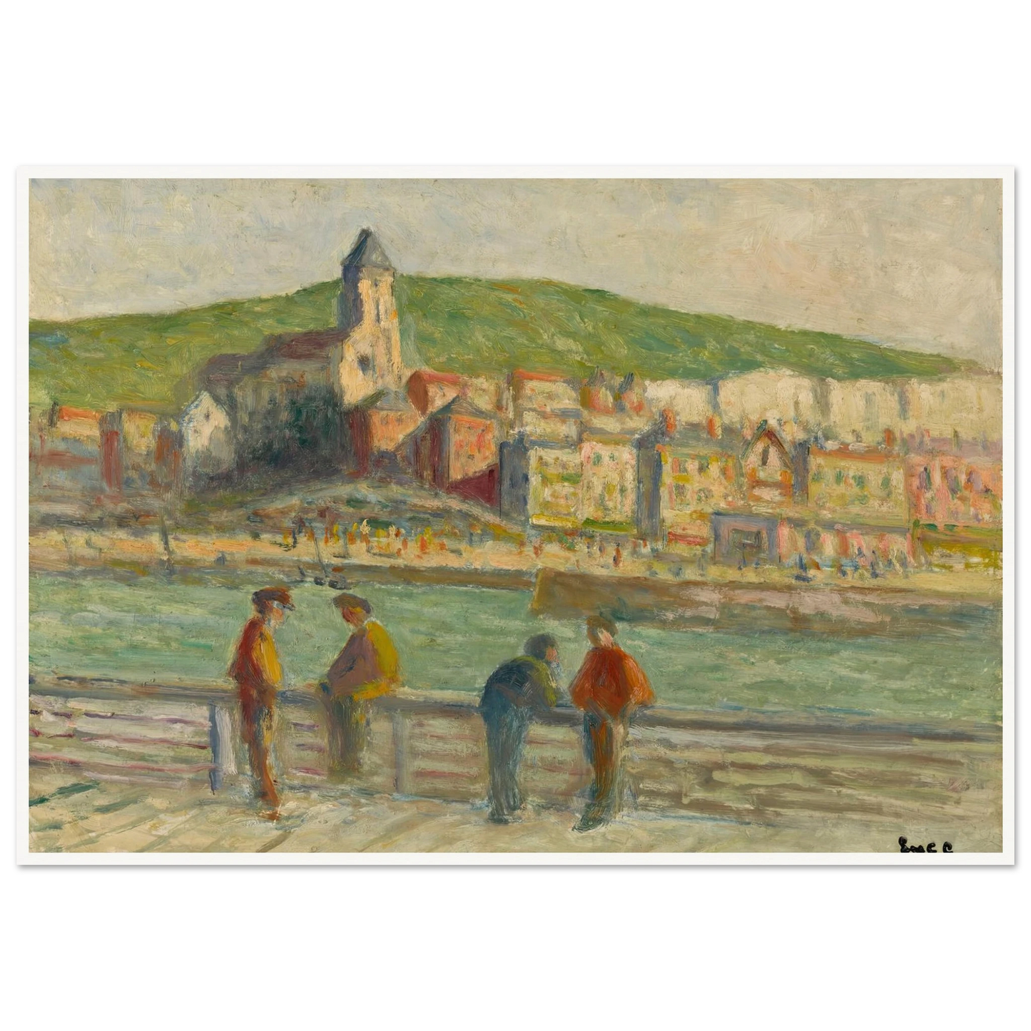 Le treport, sur le quai (circa 1934) Art Print | Maximilien Luce-Quipham Collections