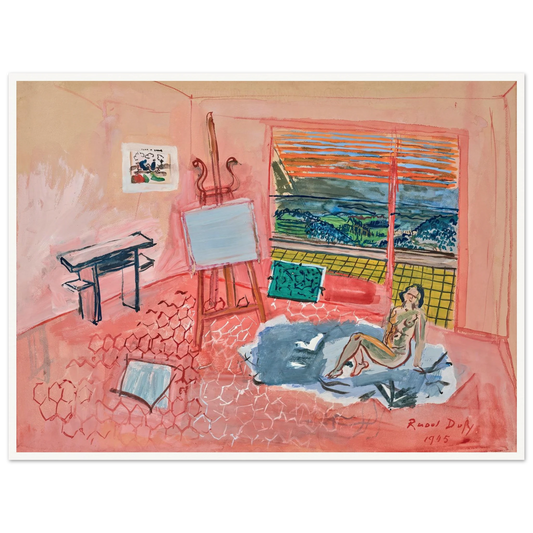 Nu dans l’atelier rouge de Vence (1945) Art Print | Raoul Dufy-Quipham Collections