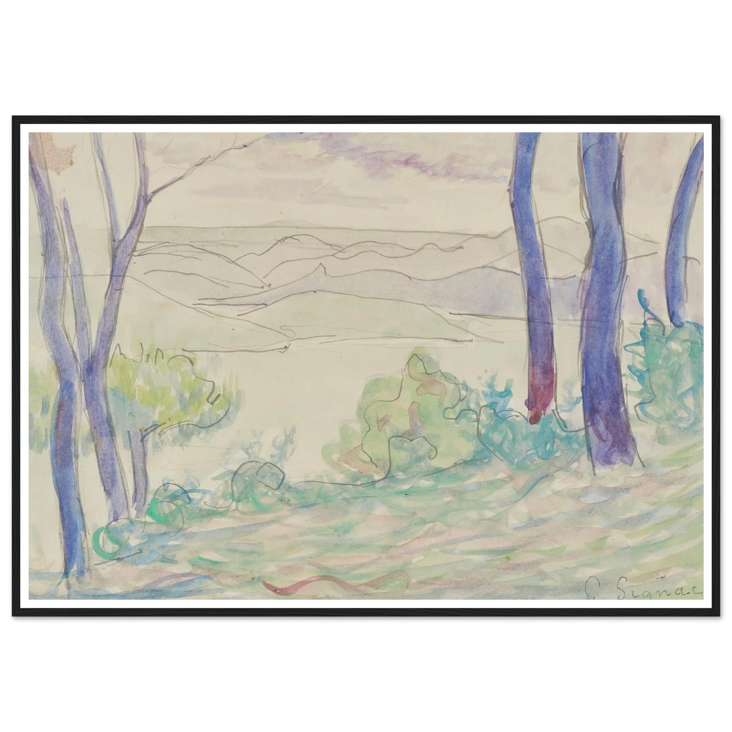 Paysage méditerranéen (1895) Art Print | Paul Signac-Quipham Collections