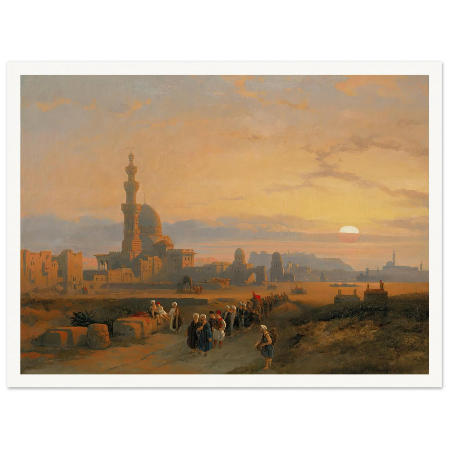 Procession before the tombs of the Caliphs, Grand Cairo (1846) Art Print | David Roberts-Quipham Collections