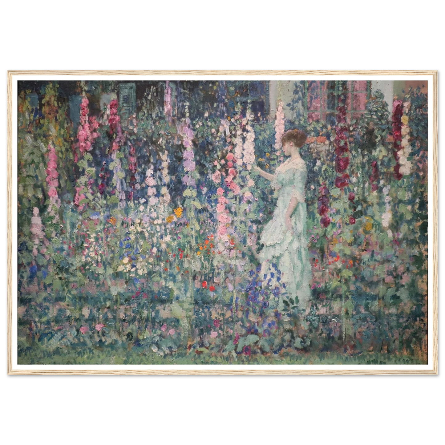 Hollyhocks (by 1911) Art Print | Frederick Carl Frieseke-Quipham Collections