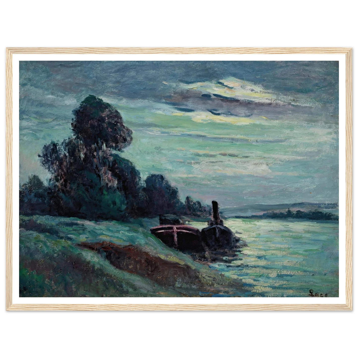 Péniches sur la Seine Art Print | Maximilien Luce-Quipham Collections