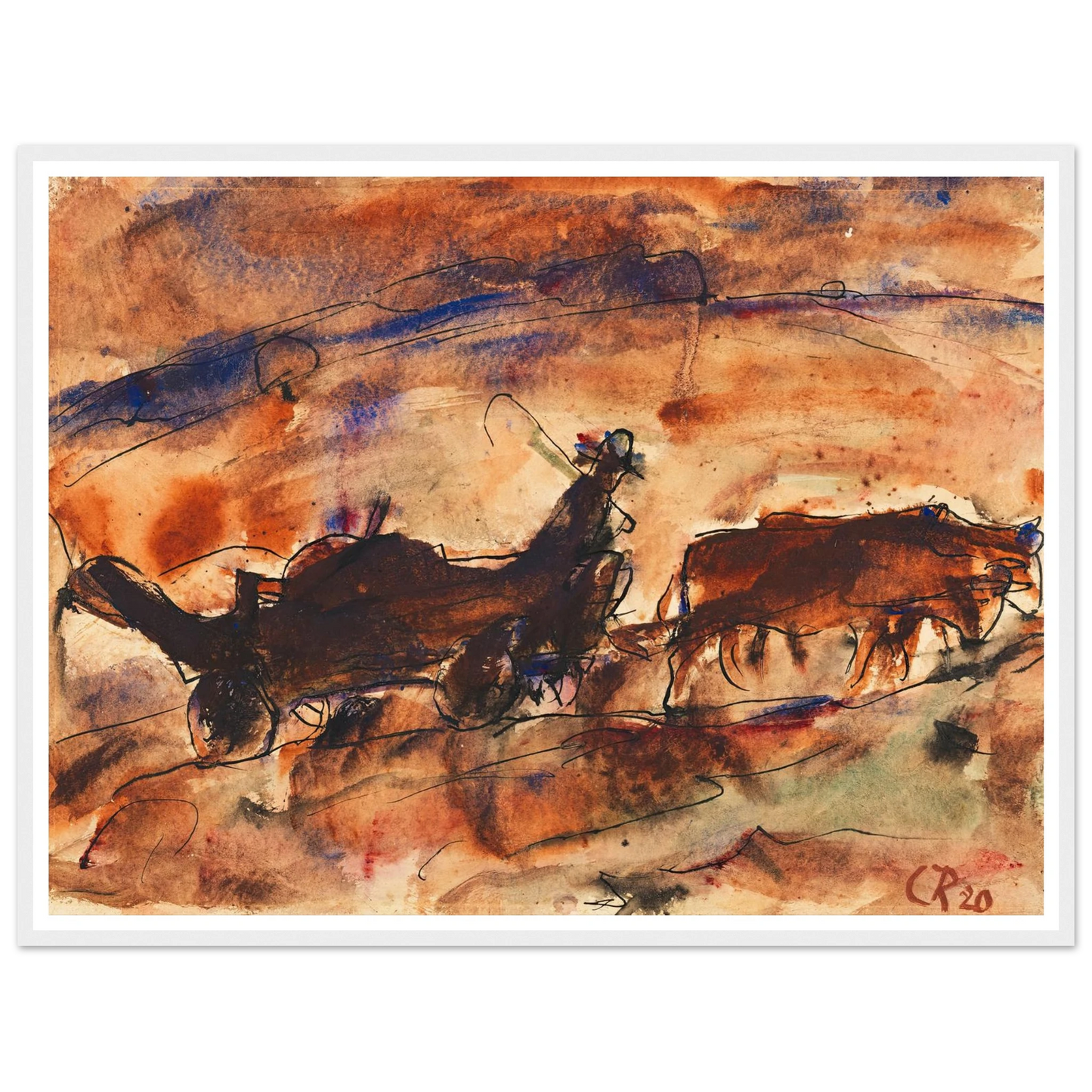 Ochsenfuhrwerk (1920) Art Print | Christian Rohlfs-Quipham Collections