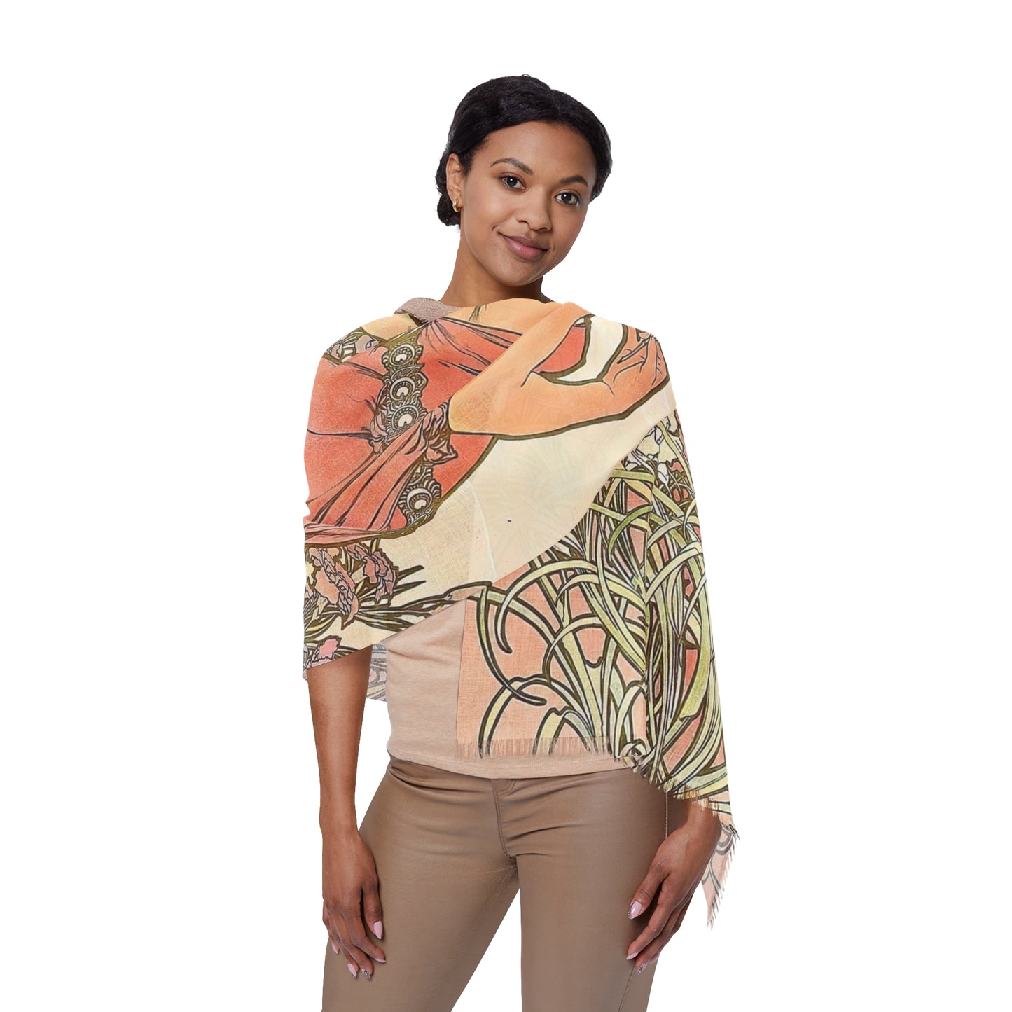 De Forest Phonofilm | Alphonse Mucha Scarf – Art Nouveau Scarf - - 27" × 71'' -