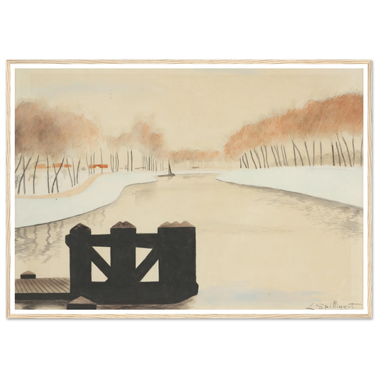 De Keignaertkreek in Zandvoorde (1933) Art Print | Leon Spilliaert - Framed Poster - 30x40 cm / 12x16″ - Black frame