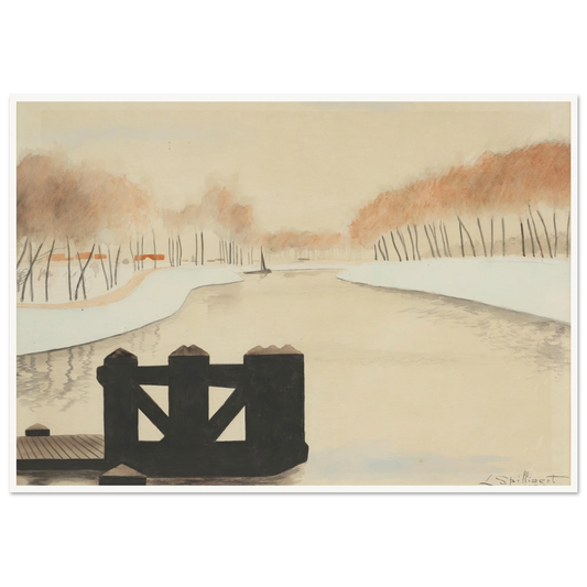 De Keignaertkreek in Zandvoorde (1933) Art Print | Leon Spilliaert - Framed Poster - 30x40 cm / 12x16″ - Black frame