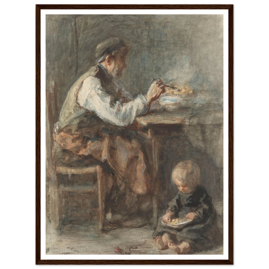 De schoenmaker (1834 - 1911) Art Print | Jozef Israels - Framed Poster - 30x40 cm / 12x16″ - Black frame