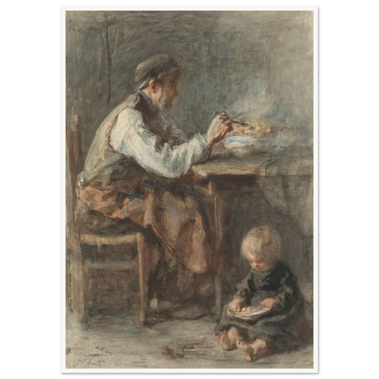De schoenmaker (1834 - 1911) Art Print | Jozef Israels - Framed Poster - 30x40 cm / 12x16″ - Black frame