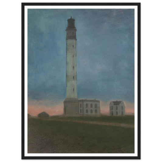 De vuurtoren van Oostende bij zonsopgang (1909) Art Print | Leon Spilliaert - Framed Poster - 30x40 cm / 12x16″ - Black frame
