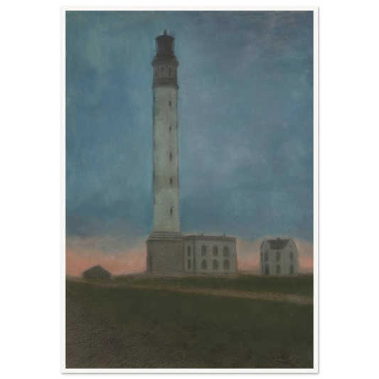 De vuurtoren van Oostende bij zonsopgang (1909) Art Print | Leon Spilliaert - Framed Poster - 30x40 cm / 12x16″ - Black frame