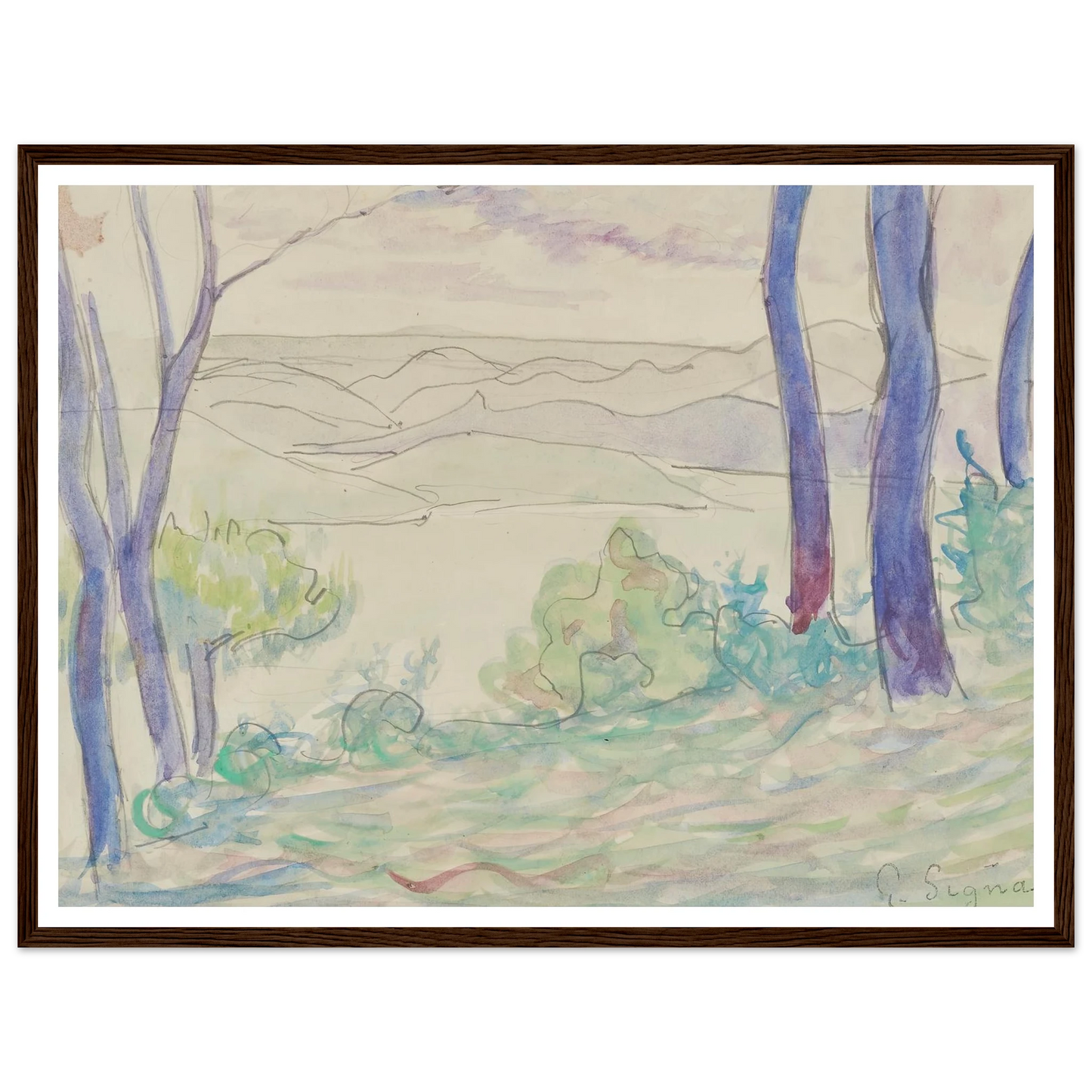 Paysage méditerranéen (1895) Art Print | Paul Signac-Quipham Collections