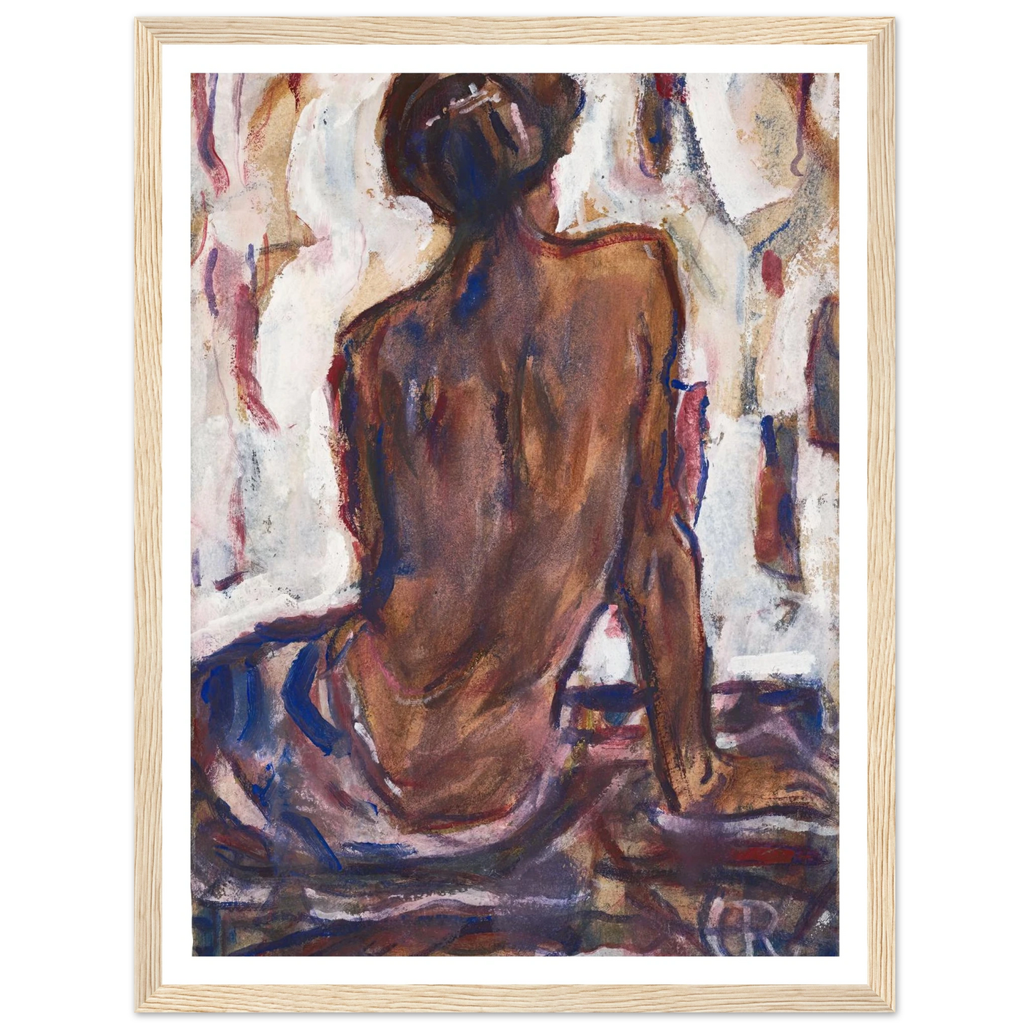 Female nude, seen from behind. Art Print | Christian Rohlfs-Quipham Collections