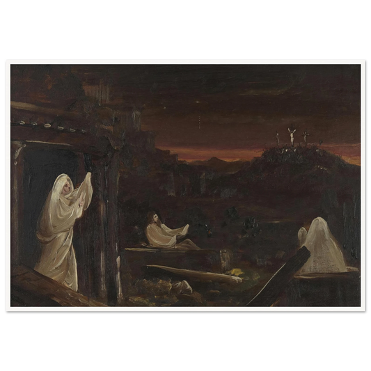 Dead Rising from Tombs Art Print | Thomas Cole - Framed Poster - 30x40 cm / 12x16″ - Black frame